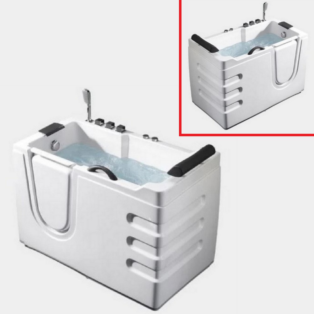 Vasca da bagno rettangolare 130x70 cm con sportello VS123
