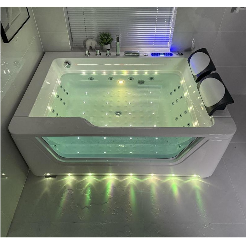 Vasca idromassaggio 170x120 cm 50 getti ad aria e acqua riscaldatore luci led VS170