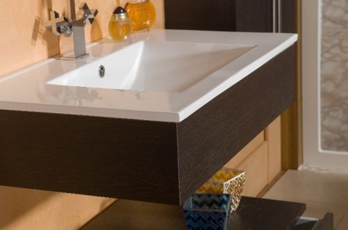 Mobile bagno 74 cm in wengè chiaro e scuro bh