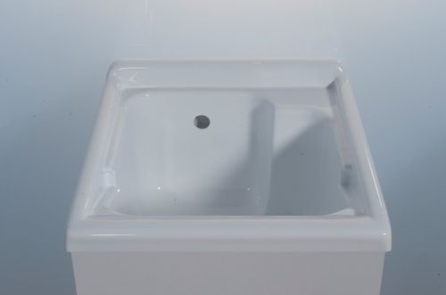 Mobile lavatoio 45x50 in ceramica bianco opaco completo di scarico