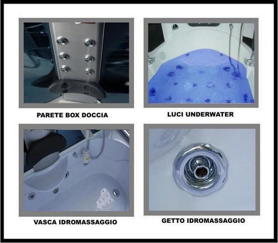 Cabina Idromassaggio con Vasca 160x85 cm con bluetooth disponibile anche  con bagno turco CB065