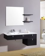 Mobile Bagno Kelly 120 nero con specchio e mensole OFFERTA