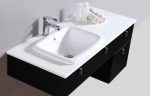 Mobile Bagno Kelly 120 nero con specchio e mensole OFFERTA