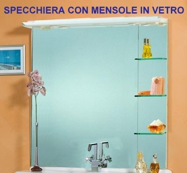 Mobile Bagno Cleo 100 Bianco Completo con lavabo in Ceramica bh