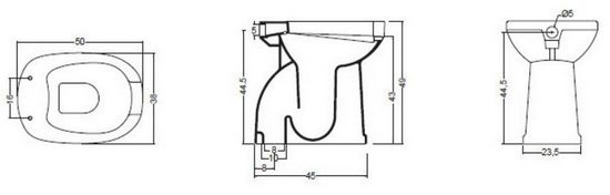 Vaso WC disabili, con apertura frontale, scarico a pavimento - Grassia srl