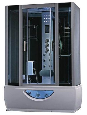 Cabina con vasca idromassaggio 150x85 o 167x85 vetro frontale Sauna Bagno Turco miscelatore Termostatico