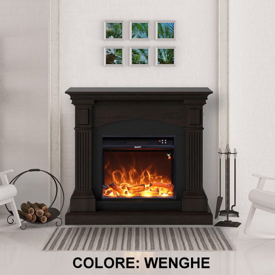 Caminetto elettrico con cornice in legno da 113,7x102,2 cm e 4 colorazioni  CE004