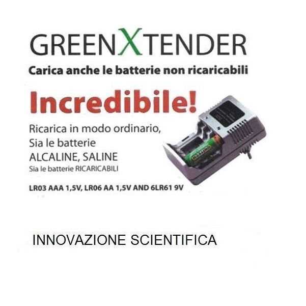 Caricabatteria per batterie Green Xtender pile tipo AA AAA 6LR61