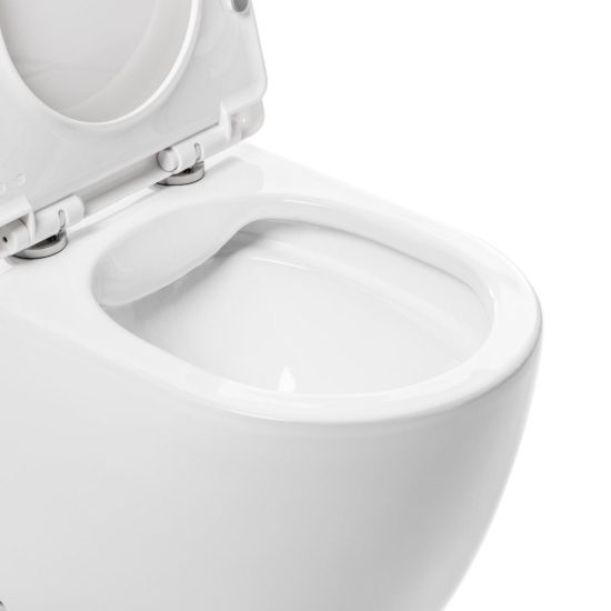 Sanitari bagno filomuro a terra Bidet e Vaso WC in ceramica con sedile  coprivaso Modena : .it: Fai da te