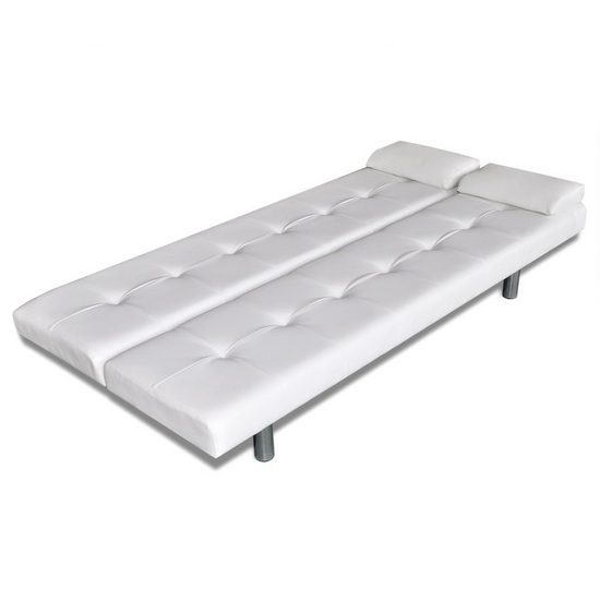 Divano letto Jenny 170x94x31 in ecopelle bianco o nero 3 posti con  braccioli laterali antiribaltamento