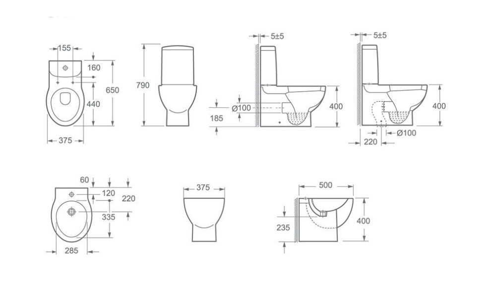 Sanitari Sospesi O A Terra Wc E Bidet Con Copriwater Con Chiusura Ammortizzata Modello Ford