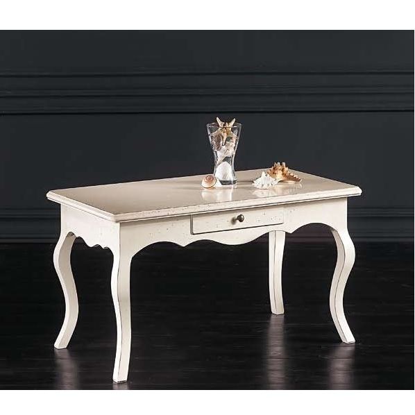 Mobile Sally Tavolino da salotto colore bianco opaco e noce lucido