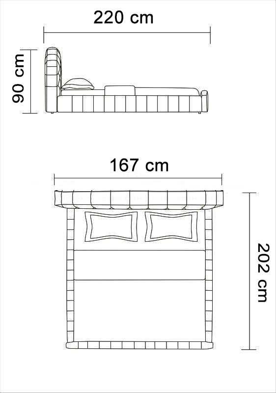 Letto matrimoniale con contenitore modello Primula bianco nero e