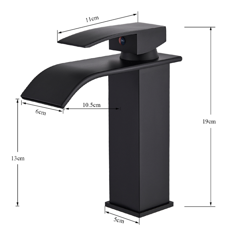 Rubinetto a LED a Cascata per Lavabo, Rubinetto iscelatore onocoando del Bagno