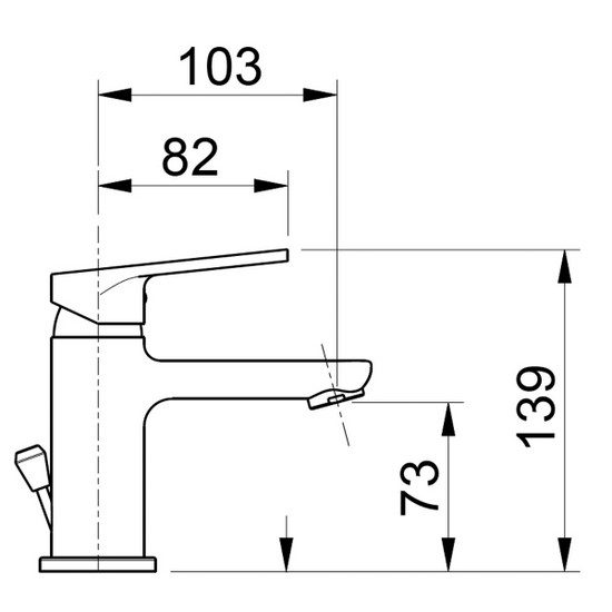Miscelatore cromato per lavabo o per bidet con saltarello e piletta RB156