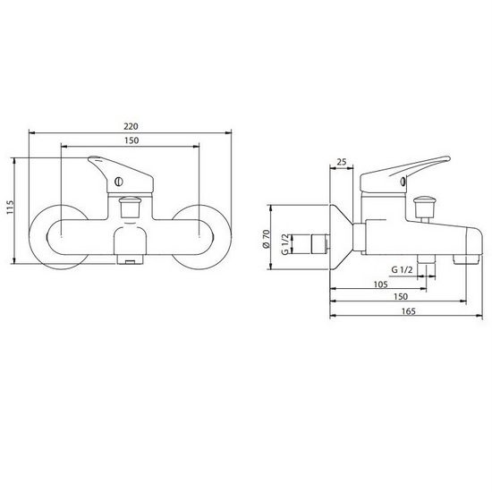 Miscelatore per lavandino bidet e vasca con doccino rubinetteria made in Italy  RB73