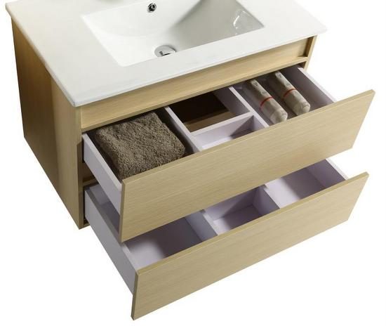 Mobile bagno sospeso Irina cm 81 colore sabbia con specchio e colonna in  omaggio