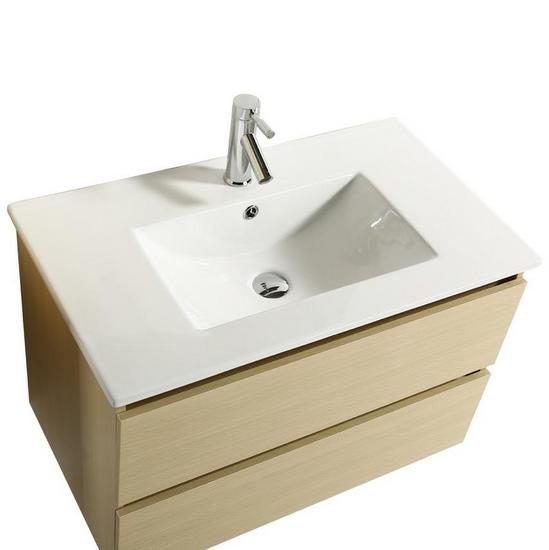 Mobile bagno sospeso Irina cm 81 colore sabbia con specchio e colonna in  omaggio