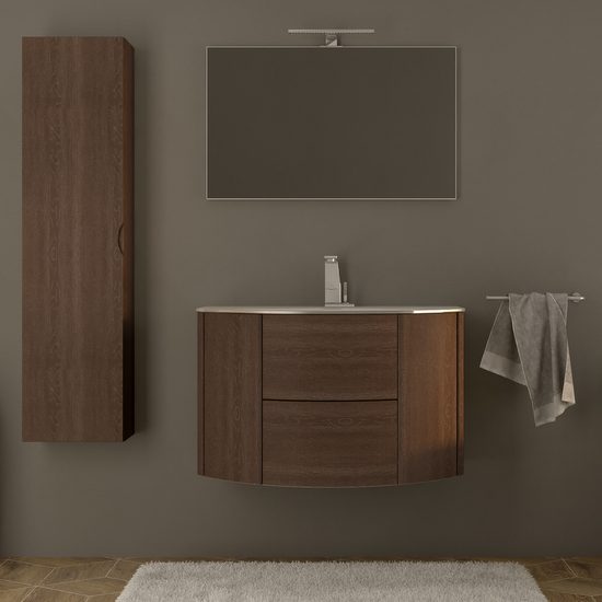 Mobile Bagno Edelweiss cm 120 talpa opaco, bianco frassino, rovere soft