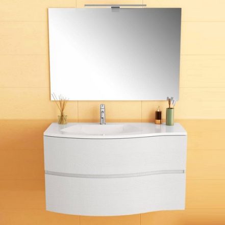 Bagno Italia Mobile Sospeso Con Lavabo 50 Cm - Moderno E Salvaspazio - Scegli Il Colore