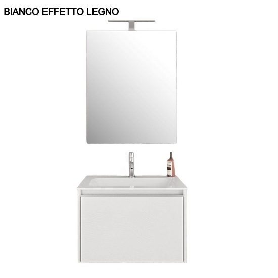 MOBILETTO BAGNO SOSPESO SALVASPAZIO 42CM GRIGIO EFFETTO LEGNO