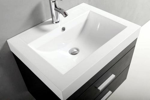Mobile Bagno Arredo Moderno Venus 60 cm colore nero con lavabo in  marmoresina con miscelatore e piletta in omaggio