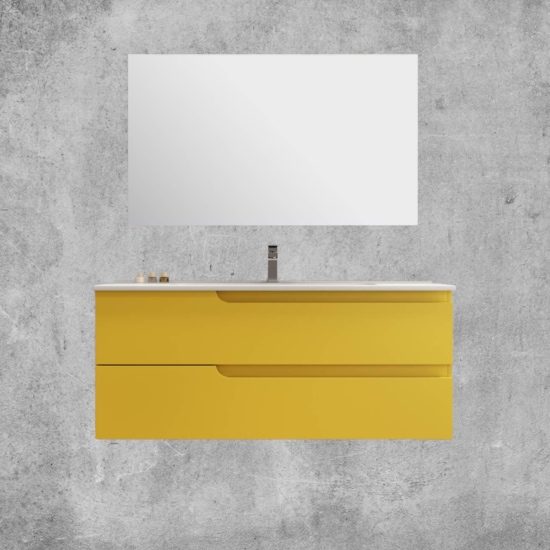 Mobile bagno sospeso 60 cm grigio storm per lavabo d'appoggio - Agave