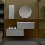 Mobile bagno Slam2 90x46 cm con lavabo specchio e cassetto 5 colori  disponibili e cassettiera laterale abbinabile