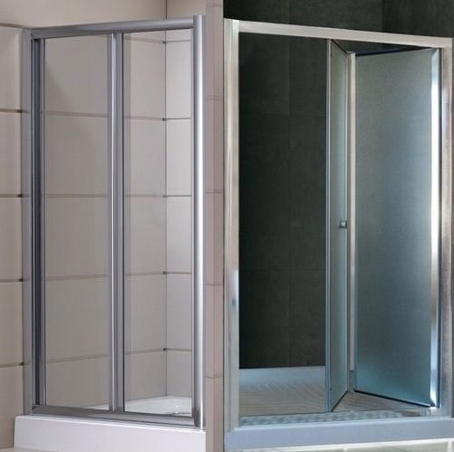Porta doccia per nicchia apertura a soffietto o libro vetro opaco