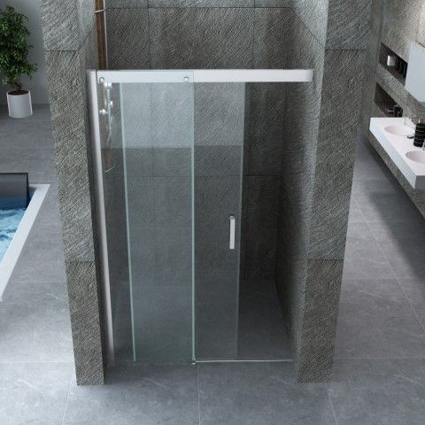 Porta doccia scorrevole per nicchia cristallo trasparente chiusura soft  close trattamento anti-calcare PR022 - Bagno Italia