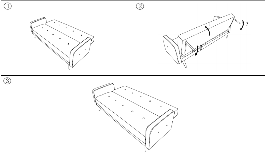 Divano Letto Reclinabile Rodrigo I 3 Posti 210x82 Cm, Microfibra O Ecopelle, Piedini Legno, Letto 110 Cm