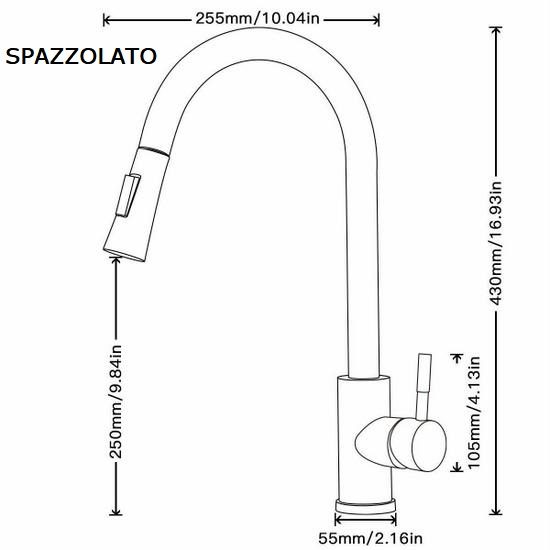 Rubinetto moderno girevole per lavello da cucina in 6 colori