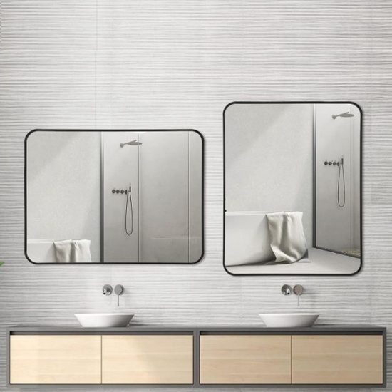 Specchio Contenitore Bagno rettangolare Con Luce Led Nascosta Mobiletto Bagno  con Specchio design moderno Specchiera contenitore 