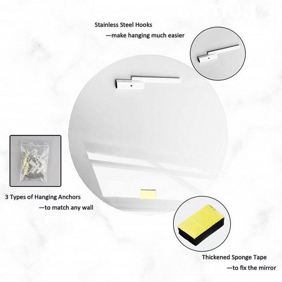 Specchio rotondo da 80 cm o 90 cm filolucido design moderno senza cornice  SP060